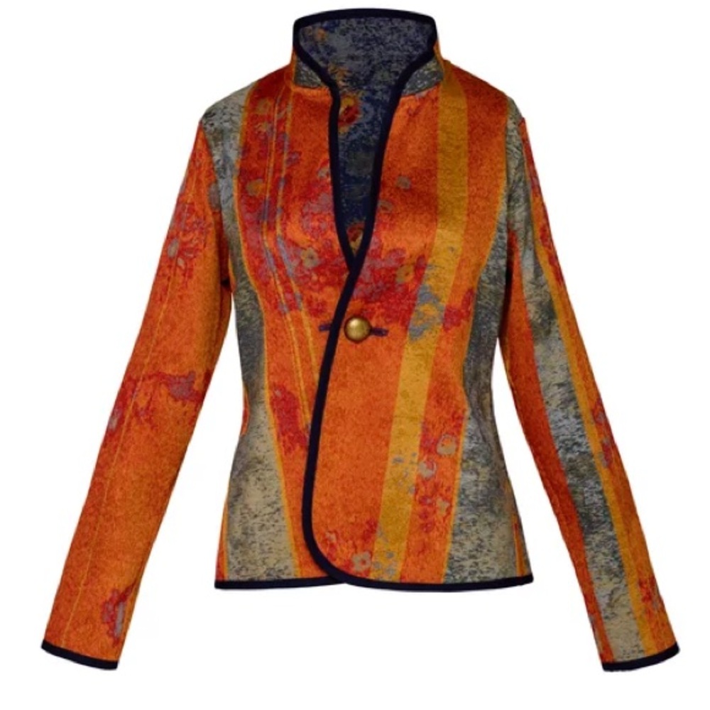 Trimdin Reversible Women's Jacket Artisan Tapestry Orange Blue